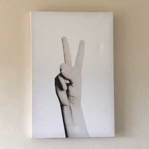 White peace sign